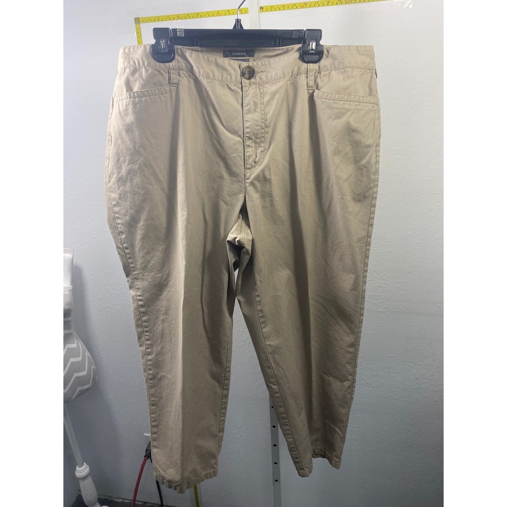 Liz‎ Claiborne Sloane Khaki Chino Pants Womens Petite 20 Tan Straight Leg Casual